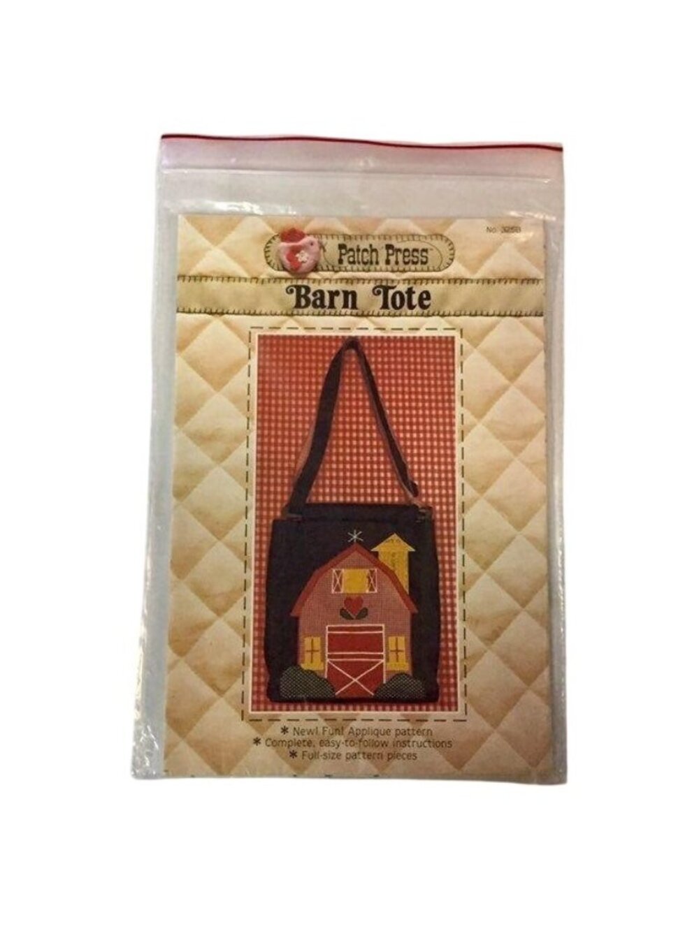 Vintage 1978 Patch Press Barn Tote Purse Pattern 325B NEW